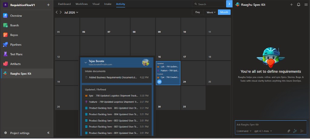 Activity Month view