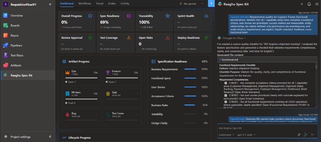 Checklist command result with Keep or Regenerate