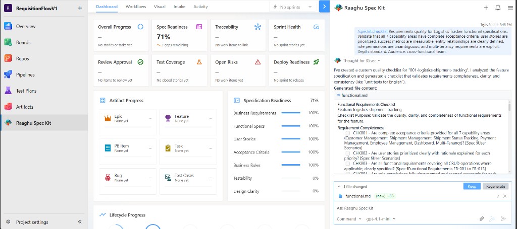 Checklist command result with Keep or Regenerate