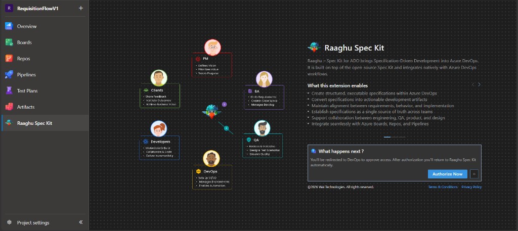 Raaghu Spec Kit landing page