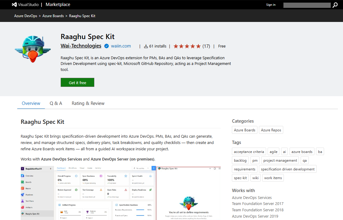 Raaghu Spec Kit on the Visual Studio Marketplace