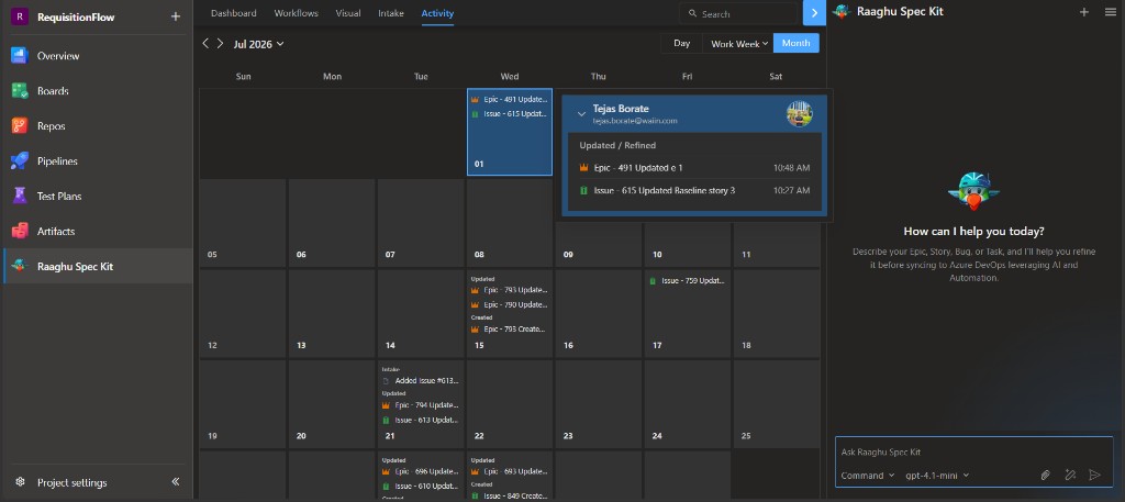 Activity Month view