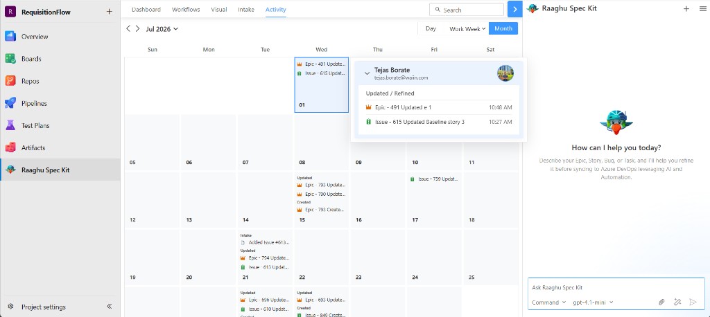 Activity Month view