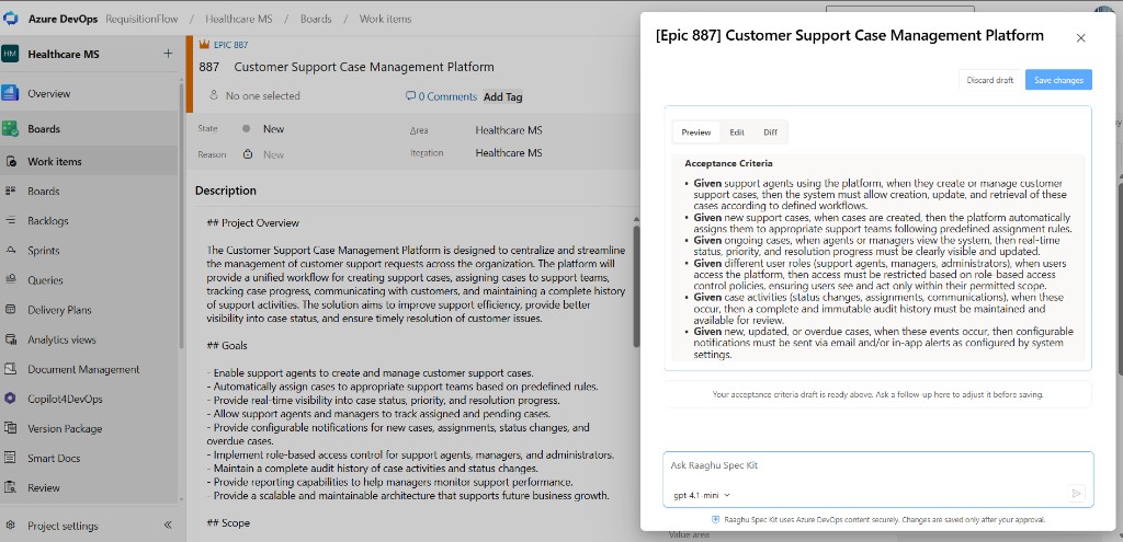 Proposed acceptance criteria draft ready to save