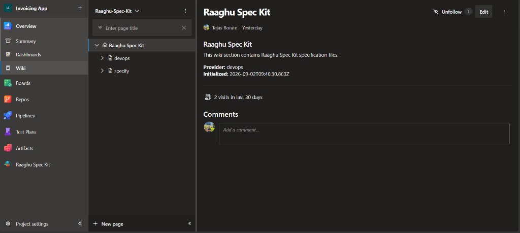 Project Wiki Raaghu Spec Kit tree
