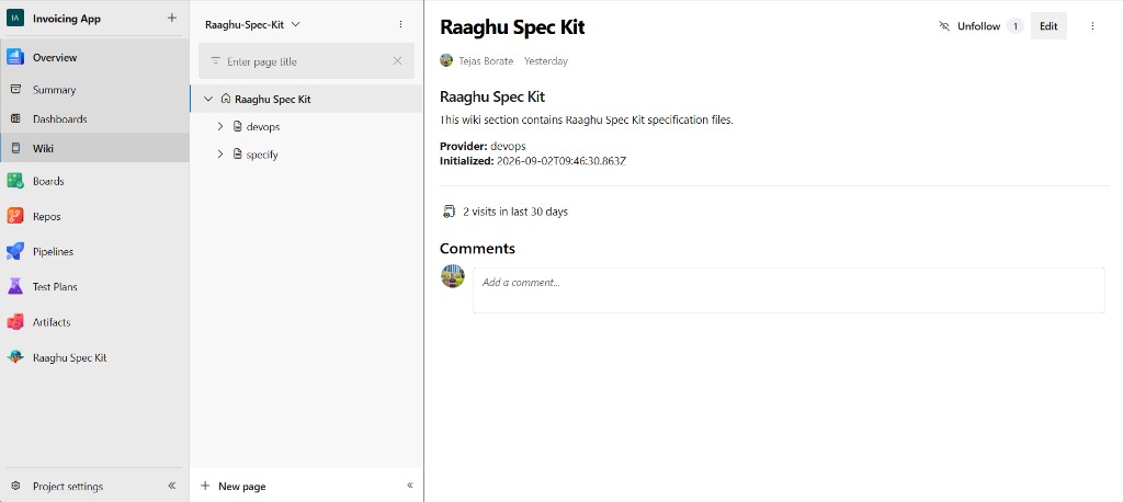 Project Wiki Raaghu Spec Kit tree